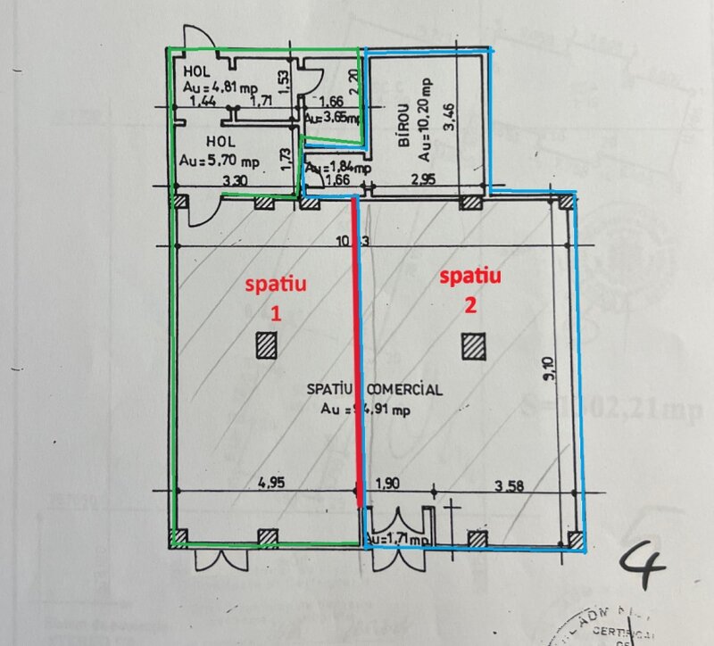 Spatiu comercial de inchiriat 60 mp, zona intens circulata!